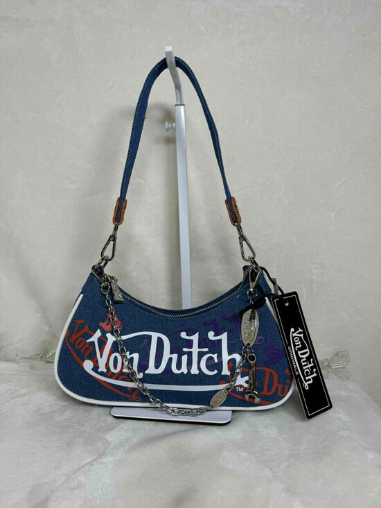 Von Dutch Handbags - Von Dutch Denim‑Blue Shoulder Bag (NWT) — MSRP $99